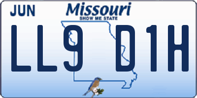 MO license plate LL9D1H