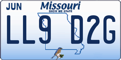 MO license plate LL9D2G