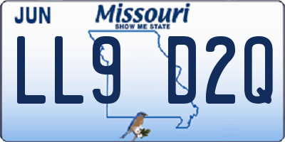MO license plate LL9D2Q
