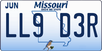 MO license plate LL9D3R