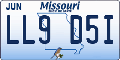 MO license plate LL9D5I