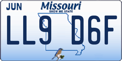 MO license plate LL9D6F