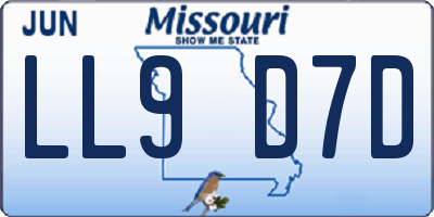 MO license plate LL9D7D