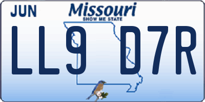 MO license plate LL9D7R