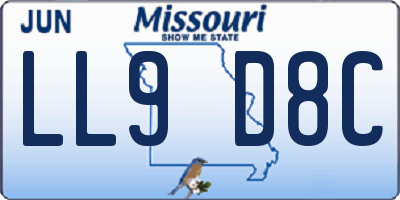 MO license plate LL9D8C