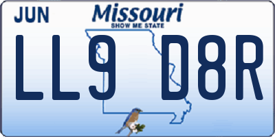 MO license plate LL9D8R