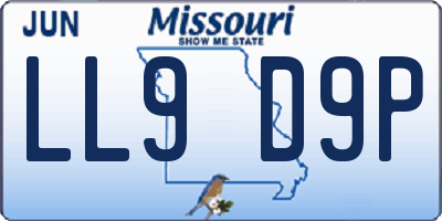 MO license plate LL9D9P