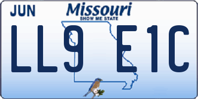 MO license plate LL9E1C
