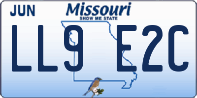 MO license plate LL9E2C