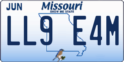 MO license plate LL9E4M