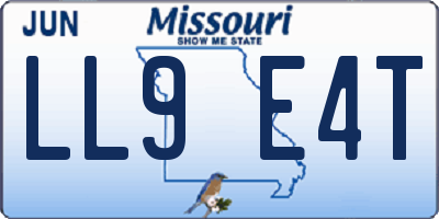 MO license plate LL9E4T