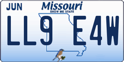 MO license plate LL9E4W