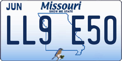 MO license plate LL9E5O