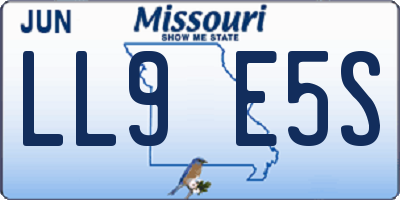 MO license plate LL9E5S