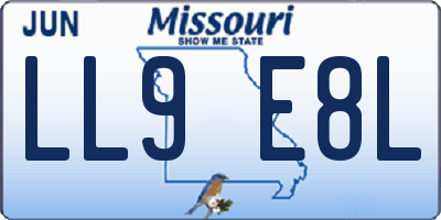MO license plate LL9E8L
