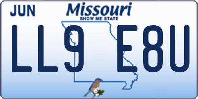 MO license plate LL9E8U