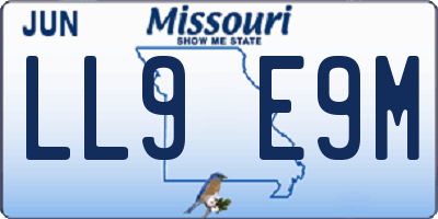 MO license plate LL9E9M
