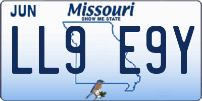 MO license plate LL9E9Y