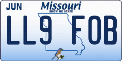 MO license plate LL9F0B