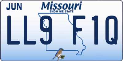 MO license plate LL9F1Q