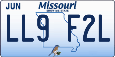 MO license plate LL9F2L