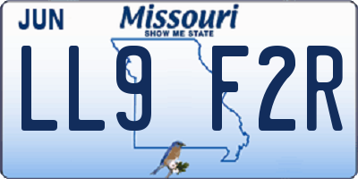 MO license plate LL9F2R