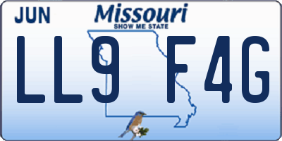 MO license plate LL9F4G