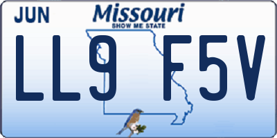 MO license plate LL9F5V
