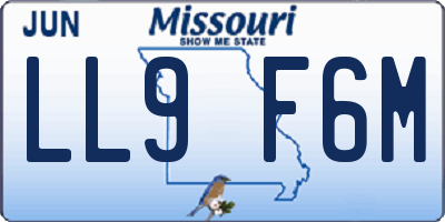 MO license plate LL9F6M