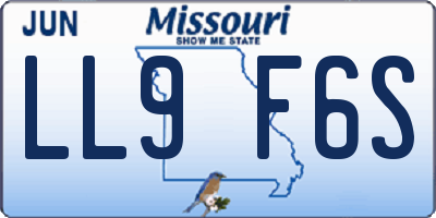 MO license plate LL9F6S