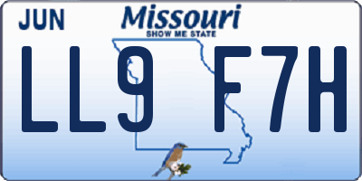 MO license plate LL9F7H