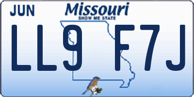 MO license plate LL9F7J