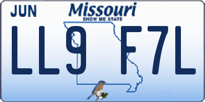 MO license plate LL9F7L