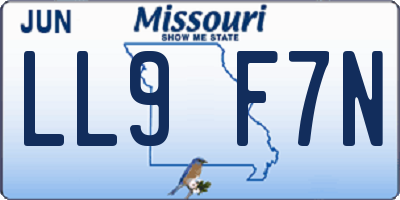 MO license plate LL9F7N