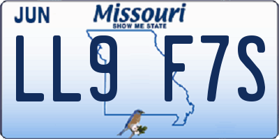 MO license plate LL9F7S