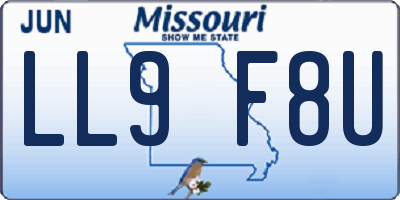 MO license plate LL9F8U