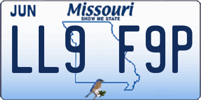MO license plate LL9F9P