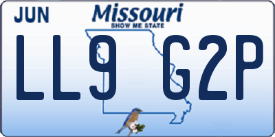 MO license plate LL9G2P