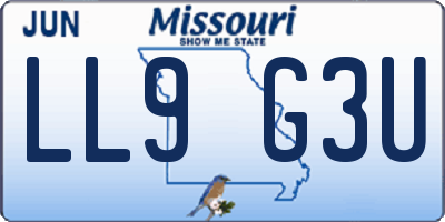 MO license plate LL9G3U