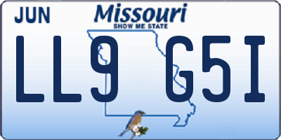 MO license plate LL9G5I