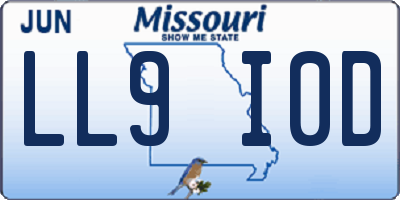 MO license plate LL9I0D