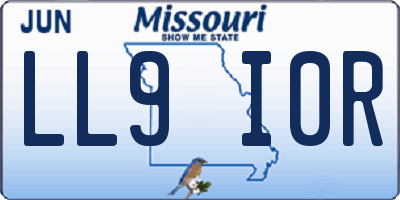 MO license plate LL9I0R