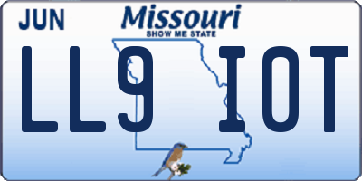 MO license plate LL9I0T