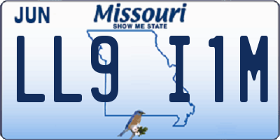 MO license plate LL9I1M