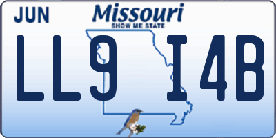 MO license plate LL9I4B