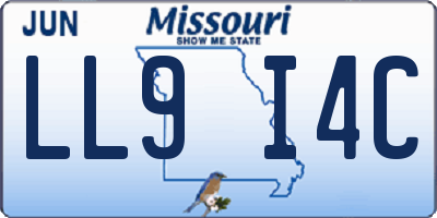 MO license plate LL9I4C