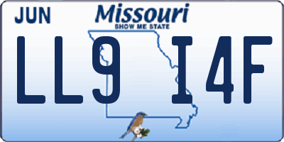 MO license plate LL9I4F