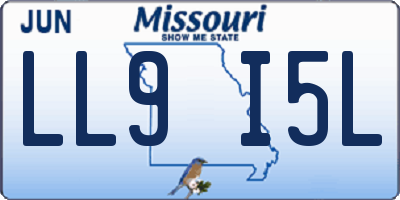 MO license plate LL9I5L