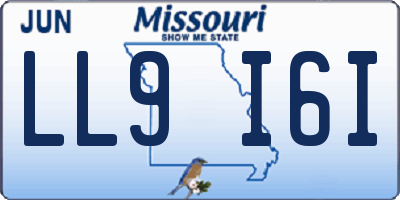 MO license plate LL9I6I