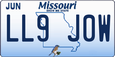 MO license plate LL9J0W
